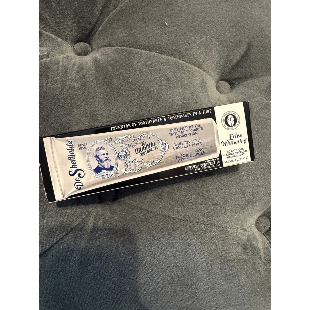 Dr Sheffields Extra Whitening Fluoride Free Toothpaste Natural Mint 5oz Tube